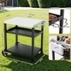TLGREEN Grillablagetisch Edelstahl Grillwagen 3 Etagen, Grilltisch Outdoor (Garten Trolley Küchenwagen Korrosionsbeständig), BBQ Beistelltisch Beistellwagen Außenbereich Bild 2