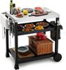 TLGREEN Grillablagetisch Edelstahl Grillwagen 3 Etagen, Grilltisch Outdoor (Garten Trolley Küchenwagen Korrosionsbeständig), BBQ Beistelltisch Beistellwagen Außenbereich Bild 4