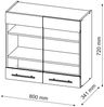 Küchenglasschrank Fame-Line Anthrazit Landhaus 80 cm Vicco Bild 3