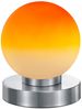 Reality Leuchten 'Prinz II' Tischleuchte, mit Touchfunktion, Glasschirm & Sockel, 15 x Ø 12 cm, orange / nickel matt Bild 2