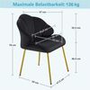 Yaheetech Esszimmerstuhl Loungesessel in Muschelform, Schreibtischstuhl Ohrensessel Polsterstuhl mit Metallbeinen, Schaumstoff Schwarz, 78 x 60,5 x 55 cm Bild 3