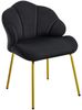 Yaheetech Esszimmerstuhl Loungesessel in Muschelform, Schreibtischstuhl Ohrensessel Polsterstuhl mit Metallbeinen, Schaumstoff Schwarz, 78 x 60,5 x 55 cm Bild 4