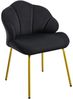 Yaheetech Esszimmerstuhl Loungesessel in Muschelform, Schreibtischstuhl Ohrensessel Polsterstuhl mit Metallbeinen, Schaumstoff Schwarz, 78 x 60,5 x 55 cm Bild 5