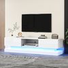 TV-Ständer Hochglanz Weiß 160 cm mit LED-Beleuchtung App-gesteuert, 2 Schubladen, Anti-Kipp-Design Bild 4