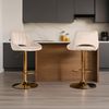 CLP 2er Set Barhocker Milet Samtbezug höhenverstellbar drehbar mit Rückenlehnen,creme Metall gold Bild 3