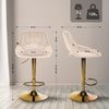 CLP 2er Set Barhocker Milet Samtbezug höhenverstellbar drehbar mit Rückenlehnen,creme Metall gold Bild 2