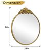 G-LEAF Spiegel Runder Spiegel, Barockspeigel im Antik-Stil, Ø60cm (1-St), mit HD-Sicht und rundem Metallrahmen, wandmontiert, Antik-Gold Bild 3