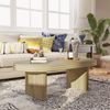 Ovaler Couchtisch, Mid-Century-Modern, Holzoptik natur, 120x60x41,5 cm Bild 3