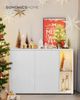 SONGMICS HOME Superschnelle werkzeuglose Montage, Sideboard mit Beleuchtung, Aufbewahrungsschrank, TV-Schrank, Glasablage, Toolless-Technologie, SchneeweißBBKDE372W01 Bild 3