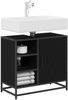 vidaXL Badezimmerschrank mit Tür Schwarz Eichen-Optik 65 x 33 x 60 cm 883636 Bild 3