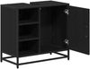 vidaXL Badezimmerschrank mit Tür Schwarz Eichen-Optik 65 x 33 x 60 cm 883636 Bild 5