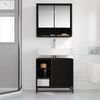 vidaXL Badezimmerschrank mit Tür Schwarz Eichen-Optik 65 x 33 x 60 cm 883636 Bild 4