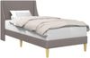 vidaXL Bettrahmen mit Kopfteil, Stoff Taupe, 90x200 cm Bild 2