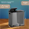KHG Mülltrennsystem Mülleimer Grün pulverbeschichtet 30 Liter (2x15 L) Trittmechanismus, Metallgehäuse mit Griffmulden, herausnehmbare Kunststoff-Inneneimer Bild 2