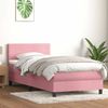 vidaXL Boxspringbett mit Matratze & LED Rosa 90x210 cm Samt 3316676 Bild 1