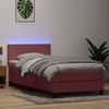 vidaXL Boxspringbett mit Matratze & LED Rosa 90x210 cm Samt 3316676 Bild 4