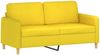 vidaXL 3-tlg. Sofagarnitur mit Kissen Hellgelb Stoff 3202115 Bild 4
