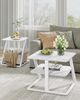 Couchtisch 2er Set, Wohnzimmertisch mit Stoffkorb, beistelltisch mit Stauraum, Geeignet für Wohnzimmer, Schlafzimmer und Balkon, Weiß Bild 5