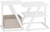 Couchtisch 2er Set, Wohnzimmertisch mit Stoffkorb, beistelltisch mit Stauraum, Geeignet für Wohnzimmer, Schlafzimmer und Balkon, Weiß Bild 2