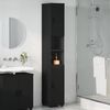 vidaXL Badezimmerschrank mit Speicher mit Tür Schwarz 30 x 35 x 192 cm 883335 Bild 4
