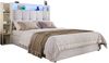 Polsterbett 90x200 cm mit Leinenbezug und hydraulischem Bettkasten, LED-Beleuchtung & USB‑C,Beige Bild 5