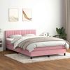 vidaXL Boxspringbett mit Matratze Rosa 140x210 cm Samt 3316406 Bild 3