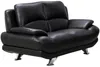 Vente-unique - MUSKO Sofa Kunstleder Schwarz - B 91 cm x H 89 cm x L 150 cm Bild 2