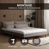 Polsterbett 160 x 200 cm Grau Doppelbett Futonbett Bett Bettgestell Lattenrost Bild 4