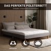 Polsterbett 160 x 200 cm Grau Doppelbett Futonbett Bett Bettgestell Lattenrost Bild 5