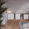 Küchenschrank für Dachschrägen R-Line Weiß Riffel 140 cm 2er Set Schrankkorpuss 60 cm Tiefe Vicco Bild 4
