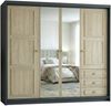 Drehtürenschrank OSLO viertüriger Kleiderschrank mit Schubladen und Metallgriffen Bild 2