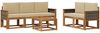 vidaXL Outdoor-Sofagarnitur mit Kissen 6 pcs Natur 3384989 Bild 2