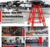 Hochstuhl für Mechaniker Schwerlast-Aluminium-Garagenbarstuhl mit 360° schwenkbarem Sitz Rot Bild 3