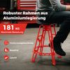 Hochstuhl für Mechaniker Schwerlast-Aluminium-Garagenbarstuhl mit 360° schwenkbarem Sitz Rot Bild 5