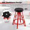 Hochstuhl für Mechaniker Schwerlast-Aluminium-Garagenbarstuhl mit 360° schwenkbarem Sitz Rot Bild 4