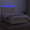 vidaXL Boxspringbett mit Matratze & LED Creme 140x200 cm Stoff, Härtegrad: H2 [3135602] Bild 4
