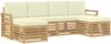 vidaXL Outdoor-Sofagarnitur 6 pcs Weiß und Creme 253 x 122,5 x 73 cm 3392275 Bild 2