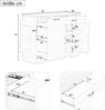 Merax Sideboard mit 3 Türen und einer Schublade, Buffetschrank mit ausziehbaren Regalen für Esszimmer, Wohnzimmer und Küche (Weiß) Bild 4