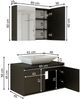 Roomart ATLANTIC-85 Badmöbel Set– 3-teiliges Badezimmermöbel Set - Unterschrank, Waschbecken & Spiegelschrank - H 45 x B 45 x T 85 cm • Schwarz-Eiche Bild 5