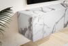 FINEBUY Lowboard FB58622 (Marmor-Optik Weiß 120x30x30 cm mit zwei Türen), TV-Kommode Hoch, TV-Schrank Modern, Fernsehtisch Bild 4
