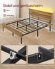 VASAGLE Doppelbettgestell, Bett, 160 x 200 cm, Metallrahmen, LED-Beleuchtung, USB-A- und USB-C-Anschluss, Unterbettaufbewahrung, Industrie-Stil, einfache Montage, naturbraun Bild 4