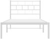 vidaXL Bettgestell mit Kopfteil, Metall, Weiß, 100x190 cm Bild 5