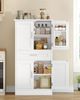 Buffetschrank, Küchenschrank mit 4-stufigem Türrückseiten-Regalsystem, Sideboard mit 4 Türen und 1 Großer Schublade, Modern Stil, Küche, Wohnzimmer, 40 x 60 x 120 cm, Weiß Bild 3