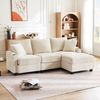 3-Sitzer Ecksofa 213,5 x 139 x 87 cm aus Cord mit USB-Anschluss und flexiblem Hocker Bild 2