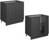 Spülenunterschrank Fame-Line Dunkelgrau 80 cm mit Regal, ohne Arbeitsplatte Vicco Bild 5