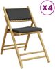 vidaXL Bistrostühle 4 Stk. Klappbar mit Dunkelgrauen Kissen Bambus 3208925 Bild 2