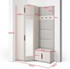 Garderoben-Set Napoli Version 18: Eckschrank mit Polsterpaneelen, Schuhschrank Flur und Eingangsbereich (Cashmere/Trinity 03), 225 x 70 x 140 cm Bild 2