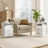 Nachttisch, 2er Set, Beistelltisch, Beistelltisch mit 2 Stoff-Schubladen und Regalen, Nachtschrank Schlafzimmer, für Schlafzimmer, Wohnzimmer, Modern, 30,1 x 40,2 x 62,1 cm, Weiß Bild 3