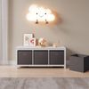 Faltbox 10er-Set 30 x 30 x 28 cm Vliesstoff Dunkelgrau en. casa Bild 3