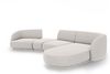 Micadoni Modulares Sofa Miley mit Recamiere 4-Sitzer Rechts Chenille Haga Hellgrau Bild 3